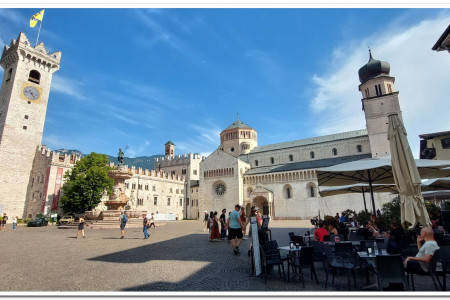 A slightly distored Bolzano city centre