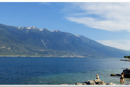 Lac Garda Nevene village from Limone sul Garda