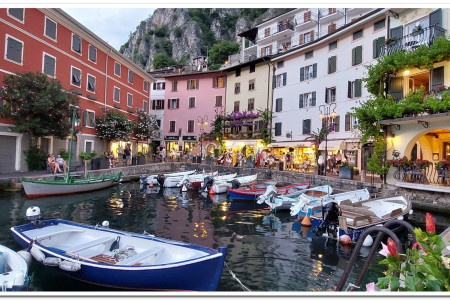 Picture postcard harbour at Limone sul Garda