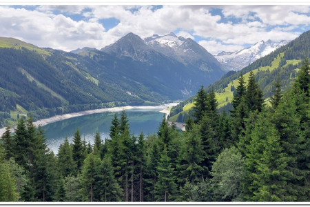 Lake Gerlos from Gerlossstrasse Mountain pass